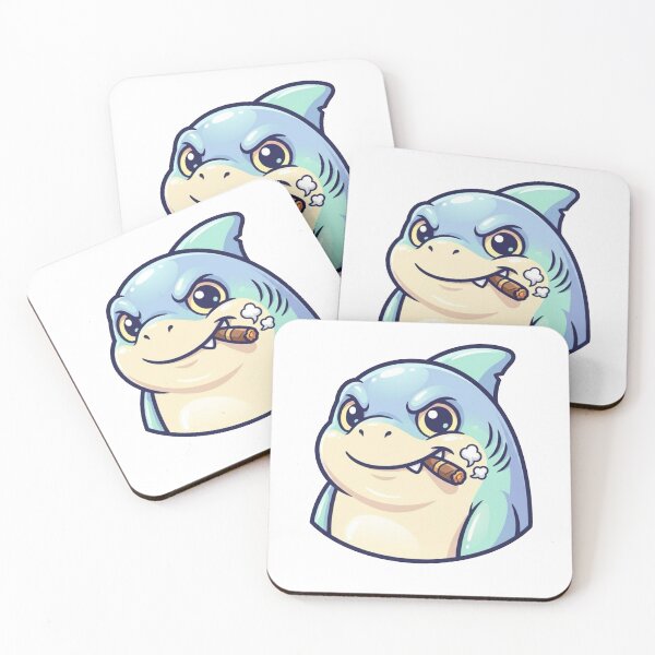 Item preview, Cute Baby Shark Smoking Cigar – Funny Kawaii Shark Cartoon Sticker designed and sold by Dospart.