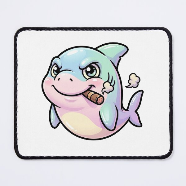 Item preview, Cute Baby Shark Smoking Cigar – Funny Kawaii Shark Cartoon Sticker designed and sold by Dospart.
