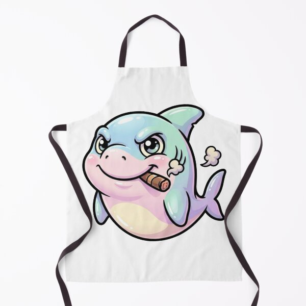 Item preview, Cute Baby Shark Smoking Cigar – Funny Kawaii Shark Cartoon Sticker designed and sold by Dospart.
