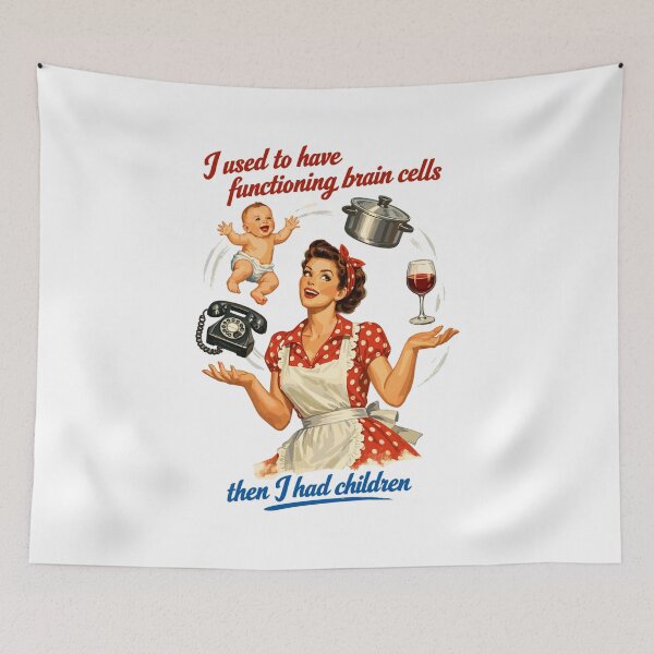 Item preview, Retro Pin-Up Mom Humor – Multitasking Chaos designed and sold by Pineapple-Tree.