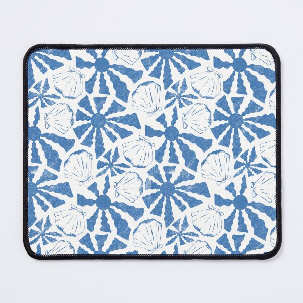 Item preview, Dark Blue Navy White Nautical Sun Clam Minimalist Maritime Pattern designed and sold by studiomamabara.