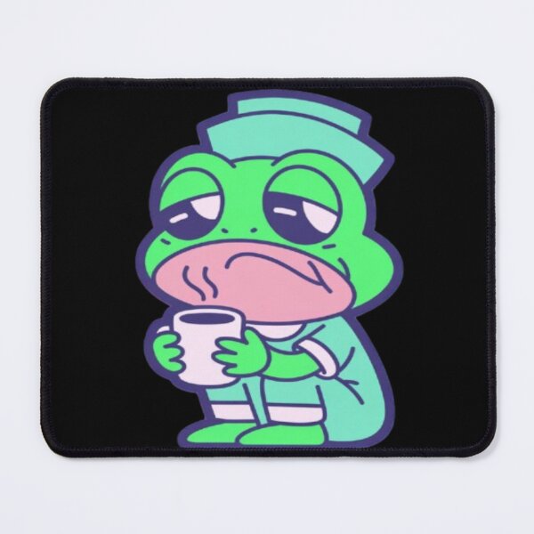 Item preview, Sleepy Frog Drinking Coffee Kawaii designed and sold by DailySparks.