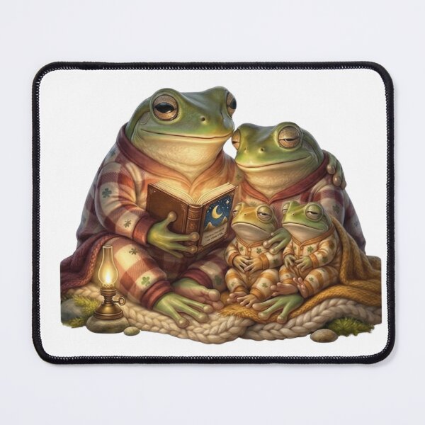 Item preview, Cozy Frog Family - Bedtime Story & Cottagecore Pajamas designed and sold by Arts Paradise.