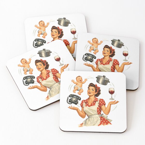 Item preview, Retro Pin-Up Mom – Multitasking Illustration designed and sold by Pineapple-Tree.