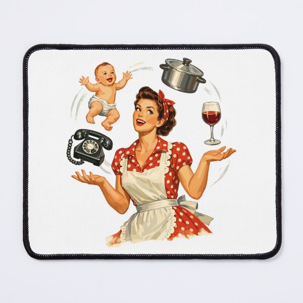 Item preview, Retro Pin-Up Mom – Multitasking Illustration designed and sold by Pineapple-Tree.