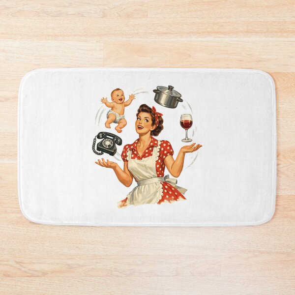 Item preview, Retro Pin-Up Mom – Multitasking Illustration designed and sold by Pineapple-Tree.