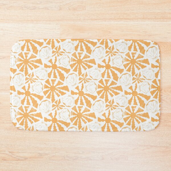 Item preview, Pastel Orange Peach Sun and Clam Shell Boho Summer Beach Pattern designed and sold by studiomamabara.