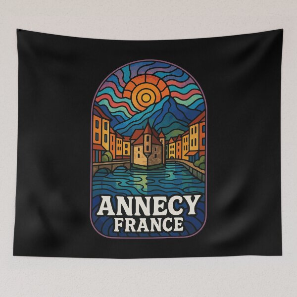 Item preview, Annecy France Stained Glass Art Travel designed and sold by TomFrontierArt.