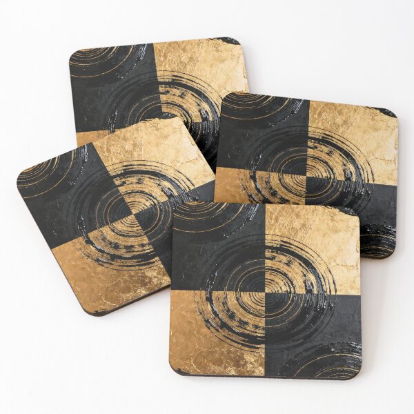 Item preview, Golden circles on a black background designed and sold by paulrommer.
