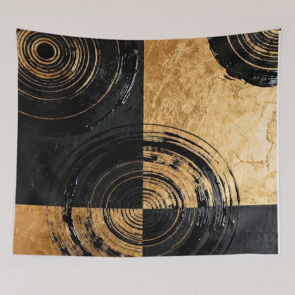 Item preview, Golden circles on a black background designed and sold by paulrommer.