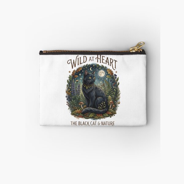 Item preview, Black Cat Wild at Heart Art - Celestial Forest Nature Illustration designed and sold by RubisLeaf.