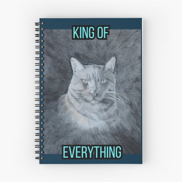 Item preview, Gatto Nero Tigrato – King of Everything – Cornice Blu Scuro designed and sold by su74lab.