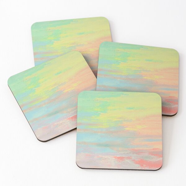 Item preview, Ethereal pastel flow | dreamy abstract textured in Teal, Coral and soft Green. designed and sold by GemniShop.