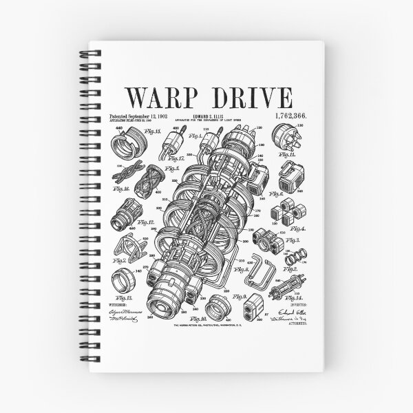 Item preview, Science Fiction Warp Drive Funny Scifi Vintage Patent designed and sold by GrandeDuc.