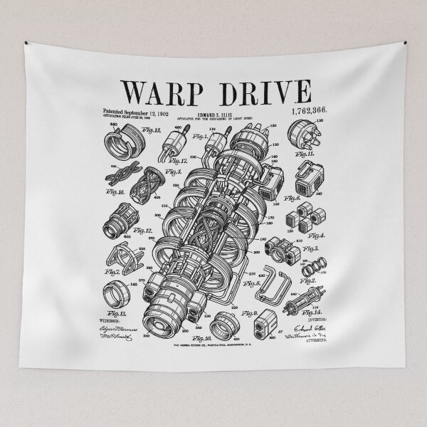 Item preview, Science Fiction Warp Drive Funny Scifi Vintage Patent designed and sold by GrandeDuc.