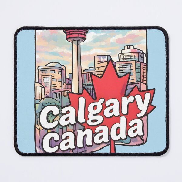 Item preview, Calgary Alberta Canada Cute Skyline Cityscape Maple Leaf Pride designed and sold by HowToCanadian.
