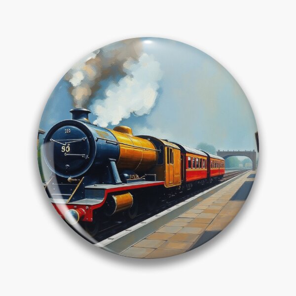 Item preview, Singleton Station with a steam train. designed and sold by oldMastersofart.