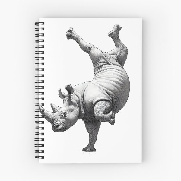 Item preview, Acrobat Rhinoceros: Funny Handstand Rhino Illustration designed and sold by AlanyaArtX.