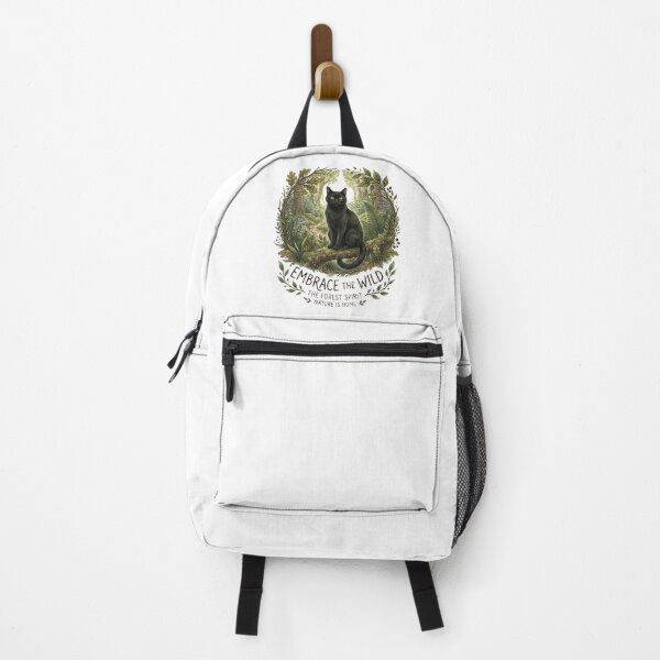 Item preview, Black Cat Forest Spirit Art - Embrace The Wild Nature Home Illustration designed and sold by RubisLeaf.