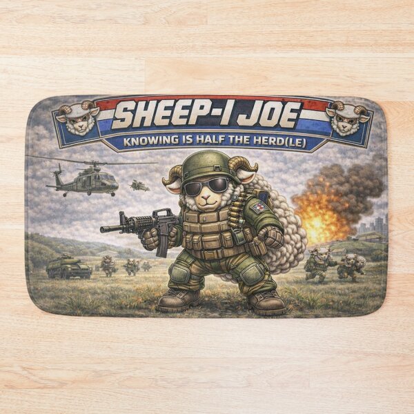 Item preview, Sheep-I Joe – Knowing Is Half the Herd(le) Action Hero Parody designed and sold by Thpoar.