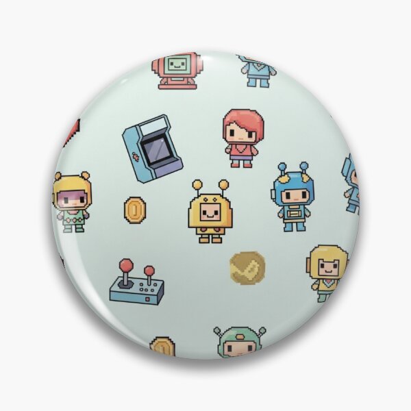 Item preview, Retro Gaming Pattern – Seamless Arcade Pixel Style Cute Game Character Design designed and sold by Ksk-Studio-Co.