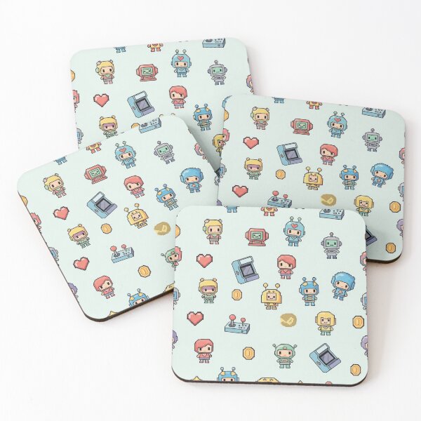 Item preview, Retro Gaming Pattern – Seamless Arcade Pixel Style Cute Game Character Design designed and sold by Ksk-Studio-Co.