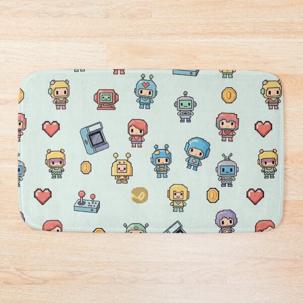 Item preview, Retro Gaming Pattern – Seamless Arcade Pixel Style Cute Game Character Design designed and sold by Ksk-Studio-Co.