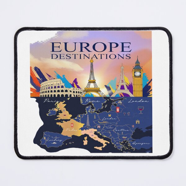 Item preview, Europe Aesthetic Glitch Art – Surreal Fashion Portrait, Vintage Travel Map Collage, Modern Artistic Design designed and sold by Sushikidsntod.