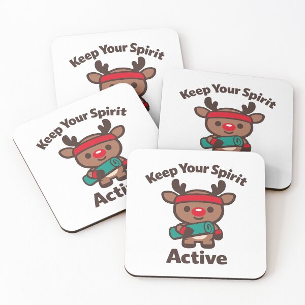 Item preview, Cute Kawaii Yoga Reindeer Christmas Fitness Illustration designed and sold by FunFitLife Studio.