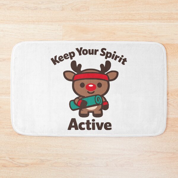Item preview, Cute Kawaii Yoga Reindeer Christmas Fitness Illustration designed and sold by FunFitLife Studio.