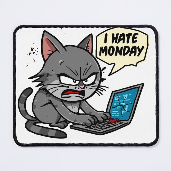 Item preview, “I Hate Monday” Cat – Work Humor Sticker designed and sold by ShowOwnCreate.