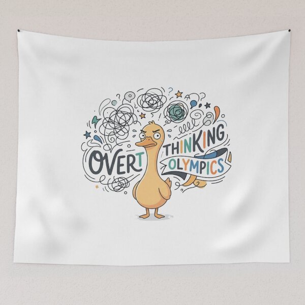 Item preview, Overthinking Olympics Funny Aesthetic Meme Design designed and sold by Quiet Mode Studio.