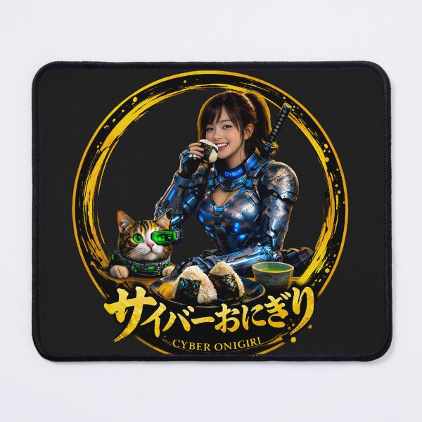 Item preview, Cyber Onigiri Cat Samurai Girl designed and sold by Dragon-Samurai.