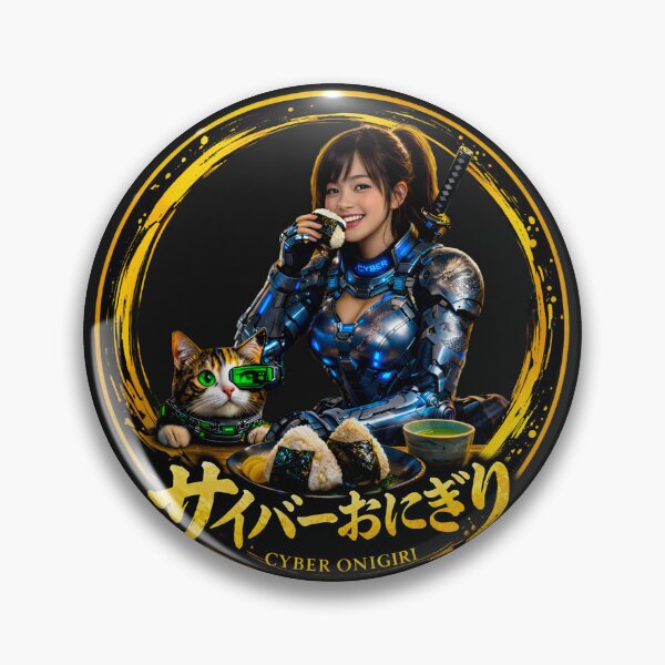 Item preview, Cyber Onigiri Cat Samurai Girl designed and sold by Dragon-Samurai.