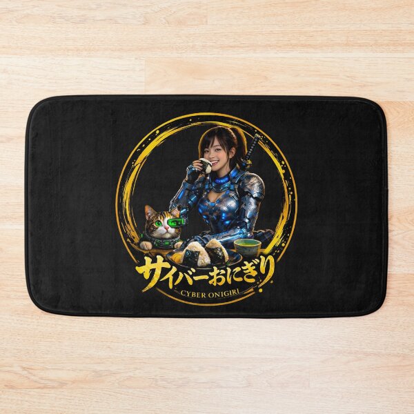 Item preview, Cyber Onigiri Cat Samurai Girl designed and sold by Dragon-Samurai.
