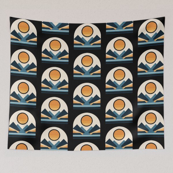 Item preview, Geometric Sunset Mountains – Minimalist Landscape Design designed and sold by Dogandesighn.