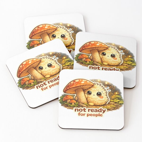 Item preview, Not Ready for People Cute Mushroom Creature Sticker | The World of Pipleaf designed and sold by TheCrookedFern.