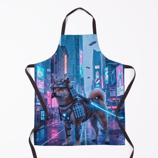 Item preview, neon futuristic samurai shiba dog designed and sold by ArtivioShop.