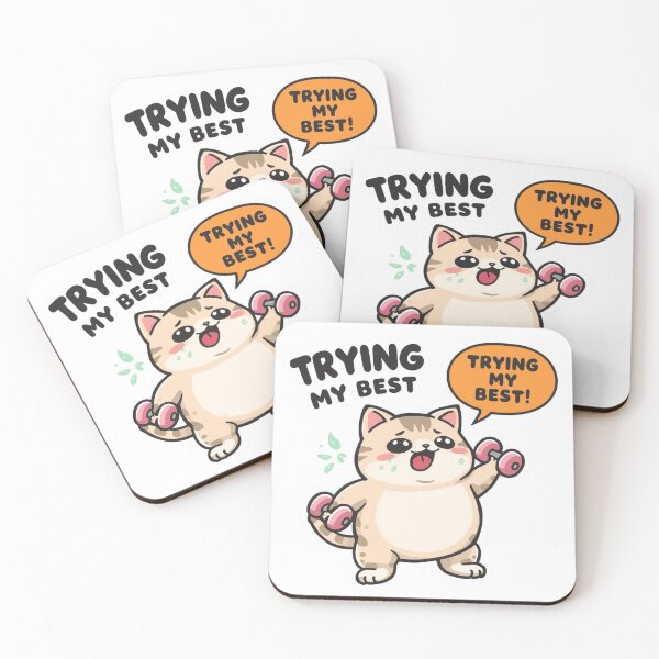 Item preview, Cat “Trying My Best” – Motivational Humor Sticker designed and sold by ShowOwnCreate.