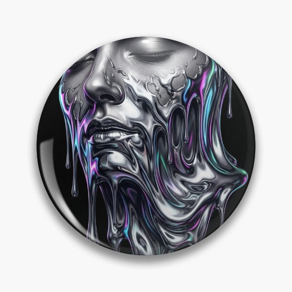 Item preview, Liquid Metal Face designed and sold by Stickersdevelop.