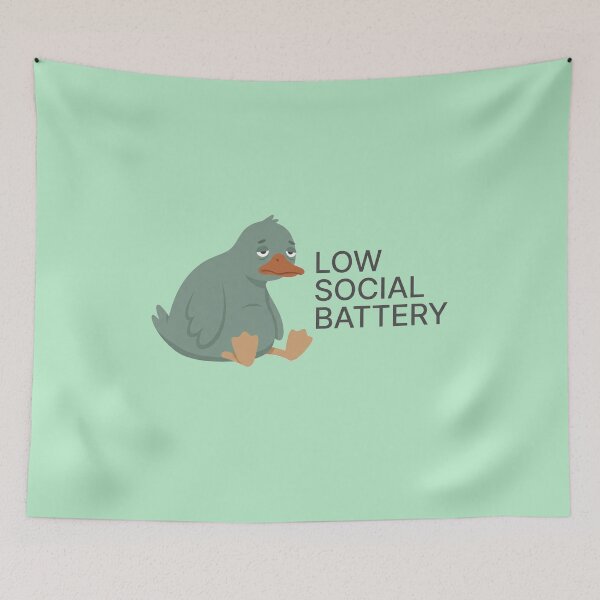 Item preview, Low Social Battery Relatable Meme Design designed and sold by Quiet Mode Studio.