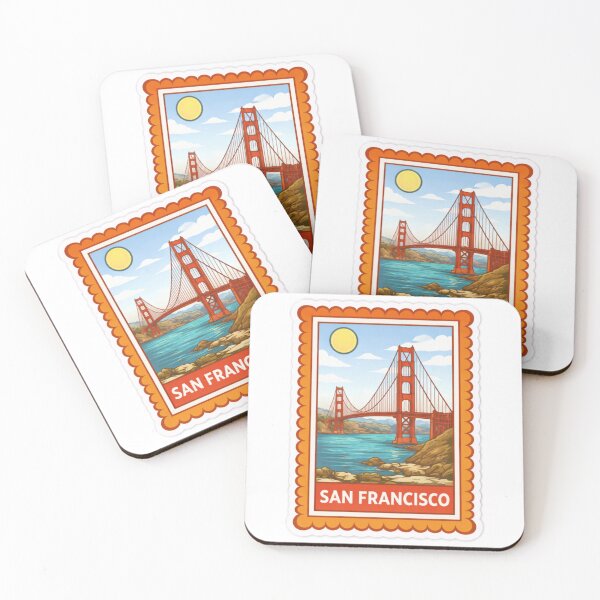 Item preview, San Francisco Golden Gate Bridge Travel Stamp Sticker Magnet designed and sold by CLOUTKULT.
