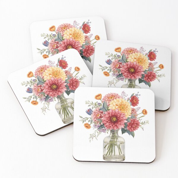 Item preview, Bouquet of pink dahlias. designed and sold by uunaa.