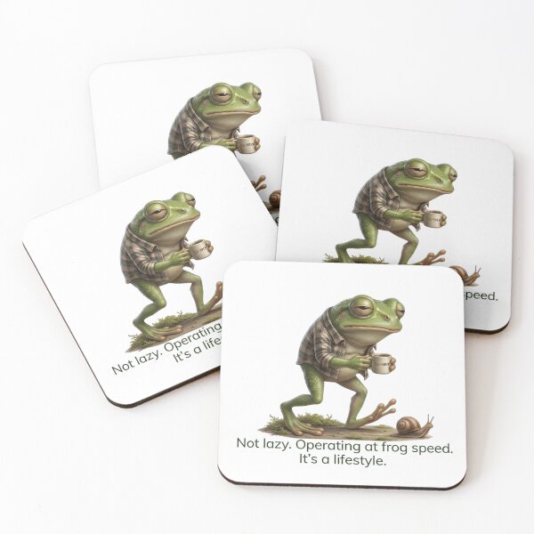 Item preview, Operating at Frog Speed - Funny Coffee Lover & Slow Living Meme designed and sold by Arts Paradise.