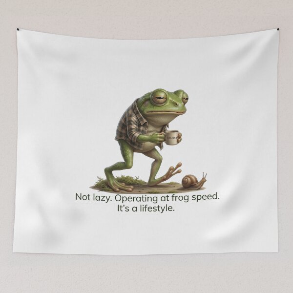 Item preview, Operating at Frog Speed - Funny Coffee Lover & Slow Living Meme designed and sold by Arts Paradise.
