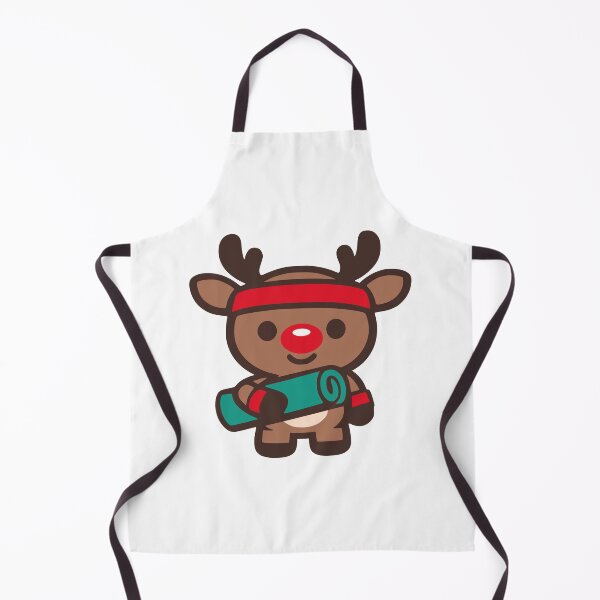 Item preview, Cute Kawaii Red Nosed Reindeer Christmas Yoga Fitness designed and sold by FunFitLife Studio.