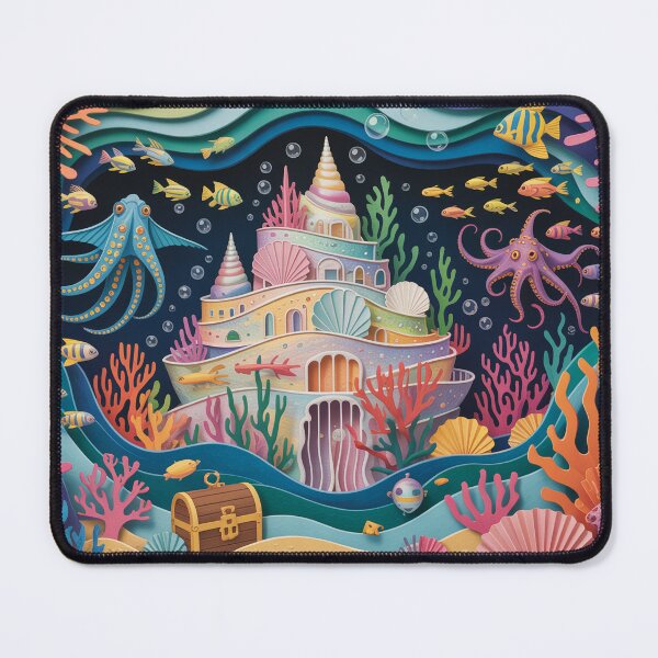Item preview, Poseidon's shell castle in the coral reef designed and sold by Paper Wonderland.