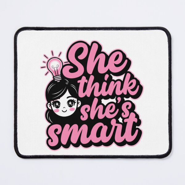 Item preview, She Think She's Smart T-Shirt | Funny Girl Power Pink Cartoon Lightbulb Design | Sassy Smart Girl Tee designed and sold by Clintora.