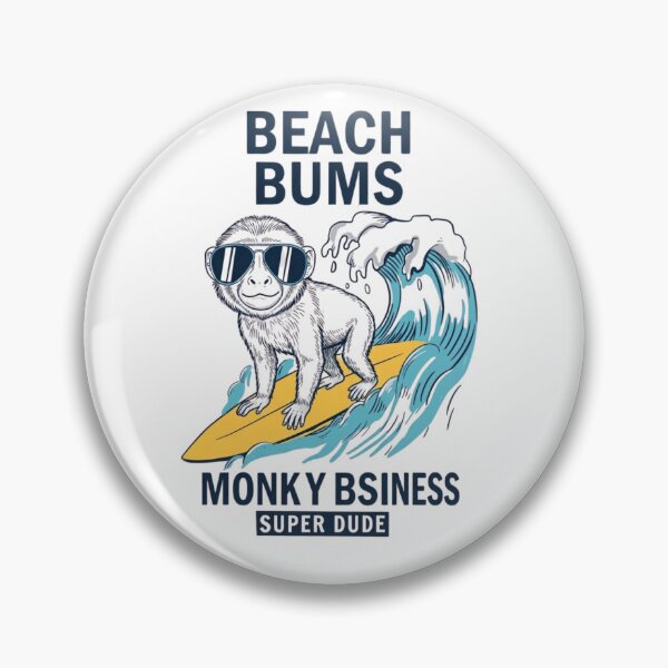 Item preview, Beach Bums - Monky Bsniness Surfing Monkey Design designed and sold by LittleLoopArt.