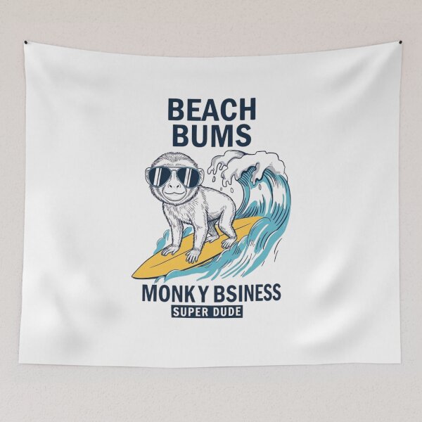 Item preview, Beach Bums - Monky Bsniness Surfing Monkey Design designed and sold by LittleLoopArt.